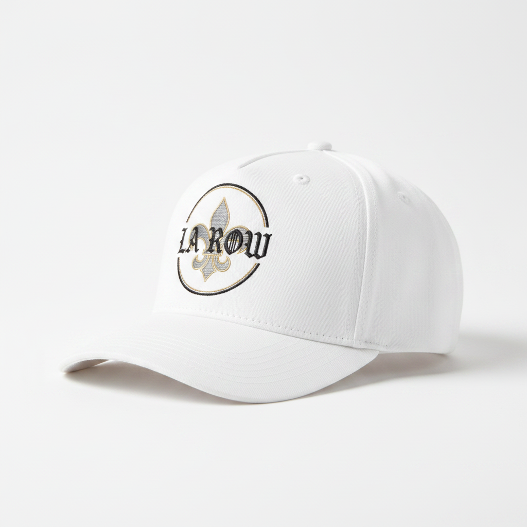 LA Row White Snapback Hat - Side View