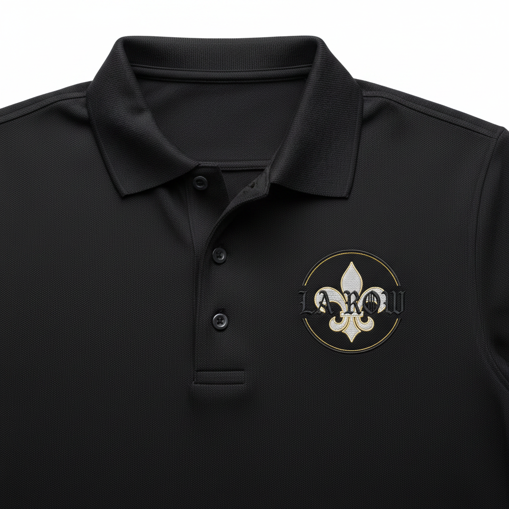 LA Row Logo Polo Shirt - Black