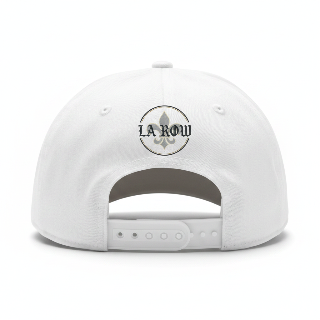 LA Row White Snapback Hat - Back View
